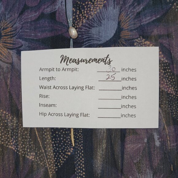 Vince Deco Blue Sheer Floral Pleated Blouse Top Women's S - Picture 13 of 13